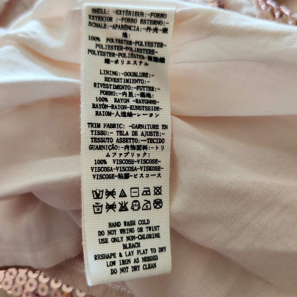 Free People Sequin Rose Pink Mini Dress Party Size XS - Picture 13 of 13